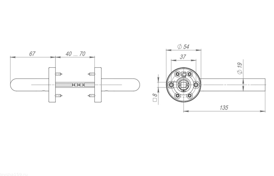 Ручка раздельная R.DSS201-0201/19 (DSS-0201/19) INOX 201