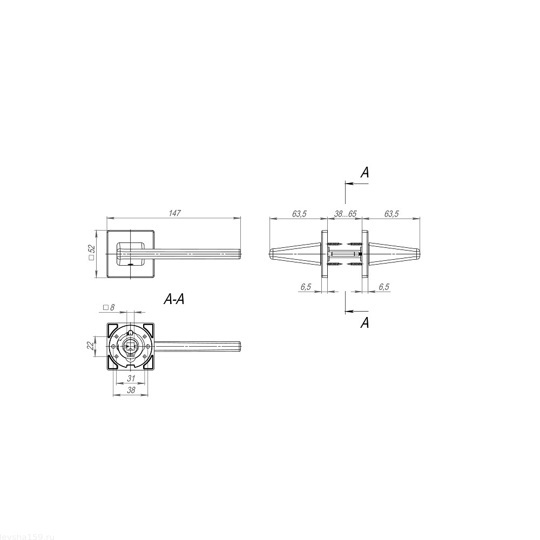 Ручка раздельная K.SL52.PRIME (PRIME SL) CP-8 хром