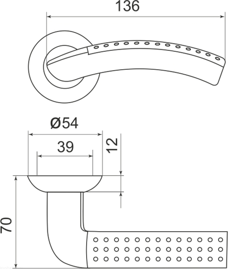 Ручка раздельная R.LD54.Libra26 (Libra LD26) AB/GP-7 бронза/золото