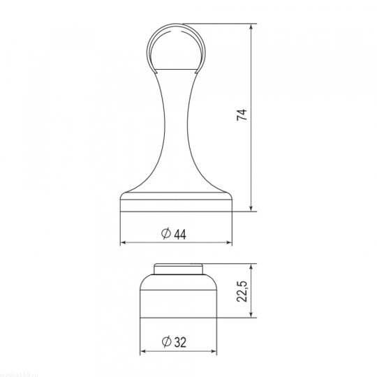 Упор дверной напольный DFIX/MF45 (DSM-45) магнитный GR-23 графит